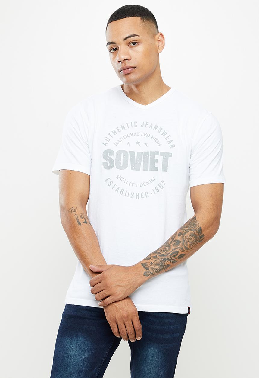 SOVIET - M klay short sleeve fashion tee  - white