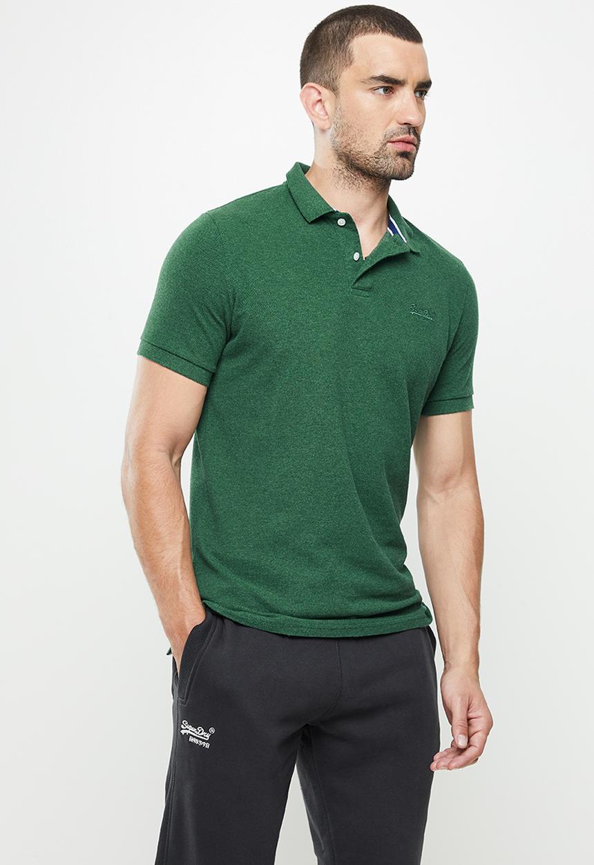 Superdry. - Classic pique polo - heritage pine green