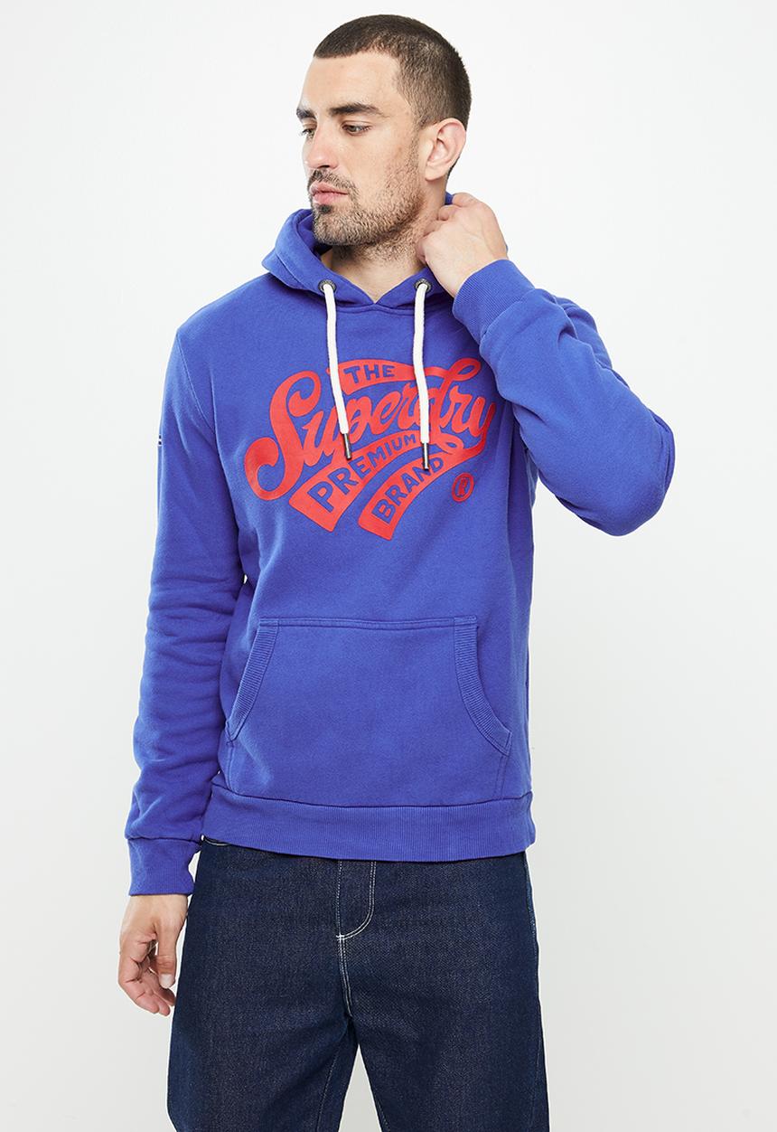 Superdry. - Script style col hood - mazarine blue