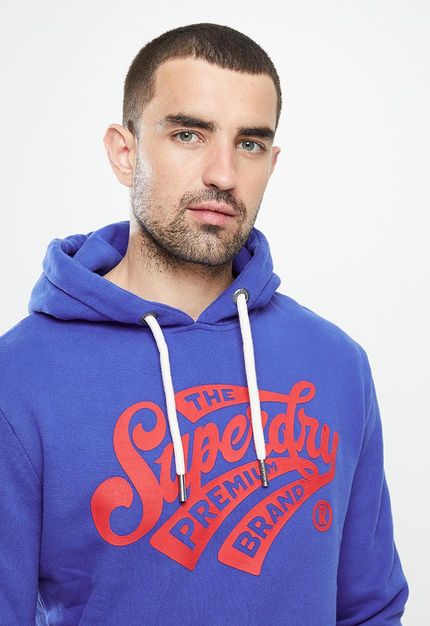 Superdry. - Script style col hood - mazarine blue
