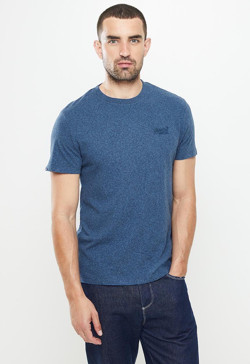 Superdry. - Vintage logo emb tee - charred teal grit