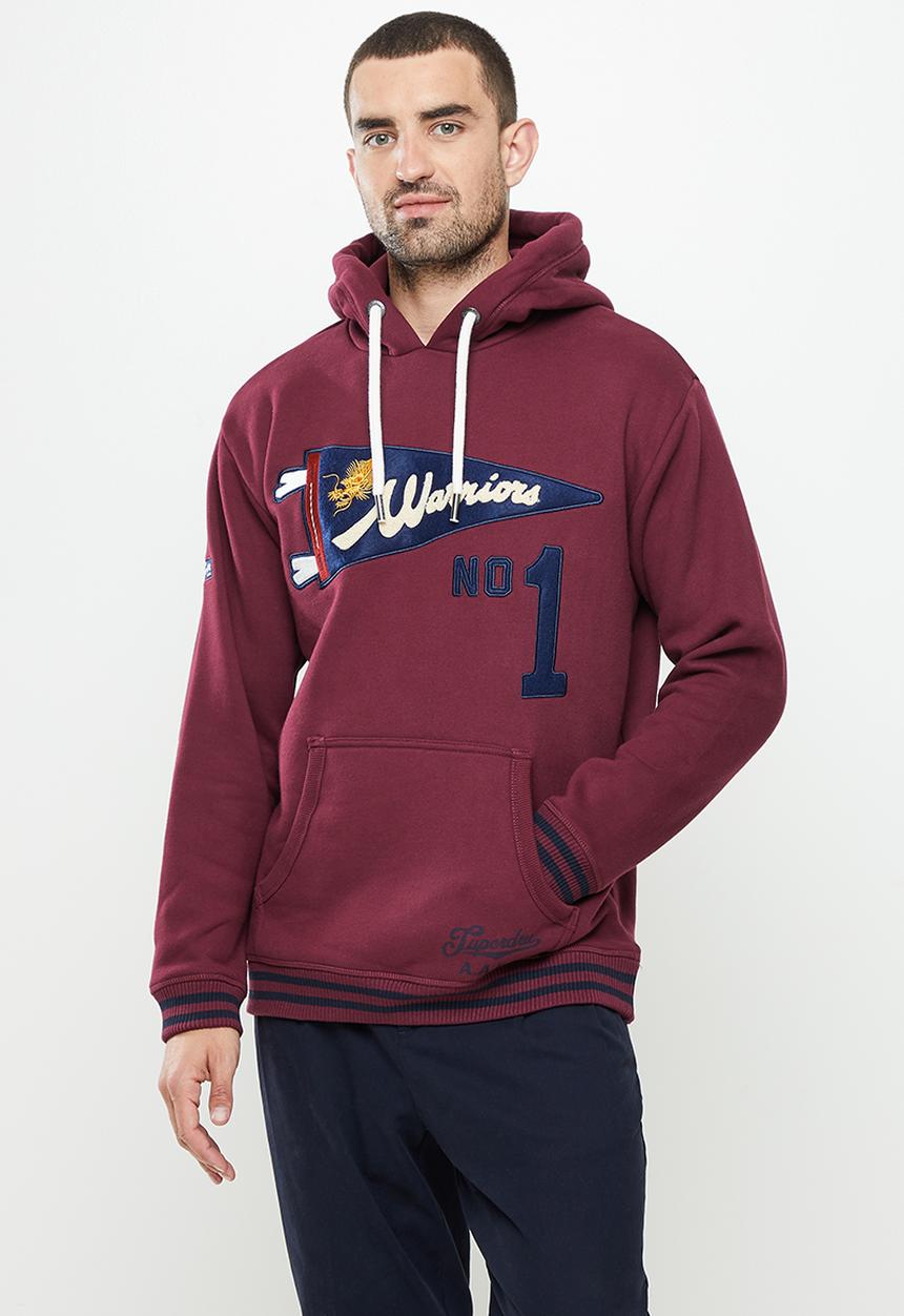 Superdry. - Collegiate hood - rich berry