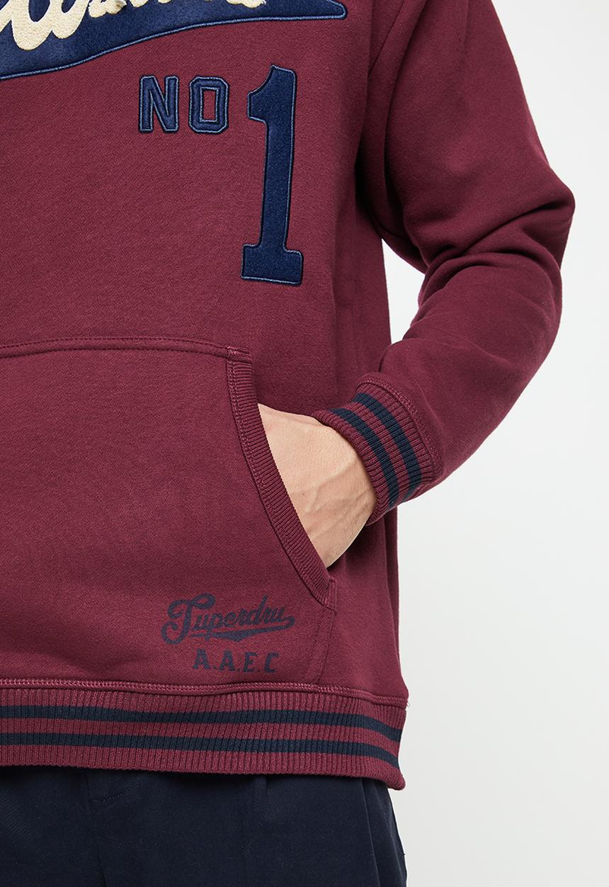 Superdry. - Collegiate hood - rich berry