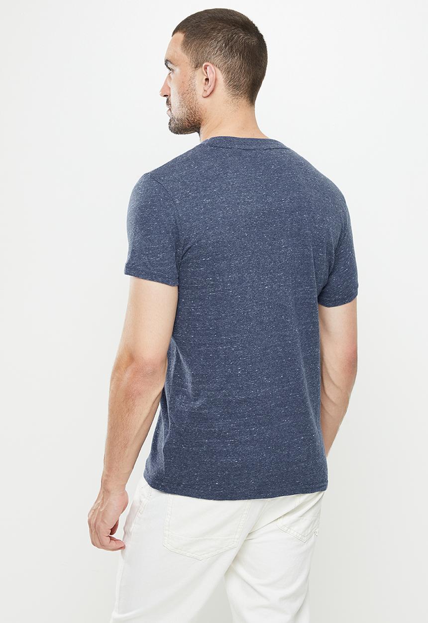 Superdry. - Vintage logo tee - deep blue heather