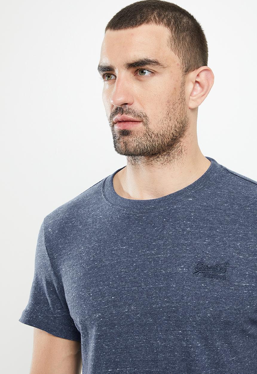 Superdry. - Vintage logo tee - deep blue heather
