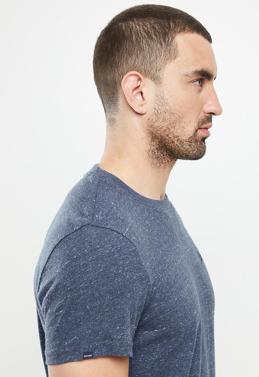 Superdry. - Vintage logo tee - deep blue heather