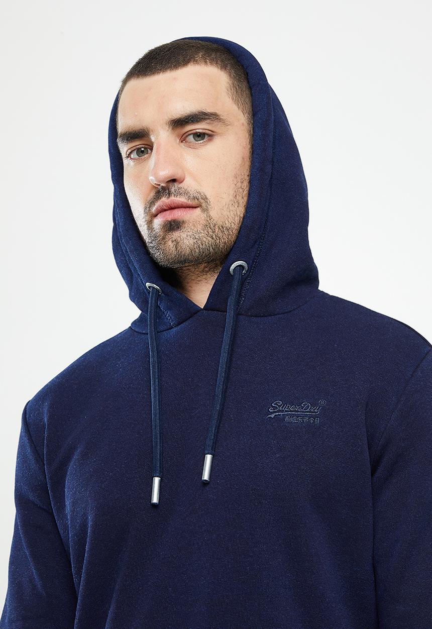 Superdry. - Vintage logo emb hood - dark indigo