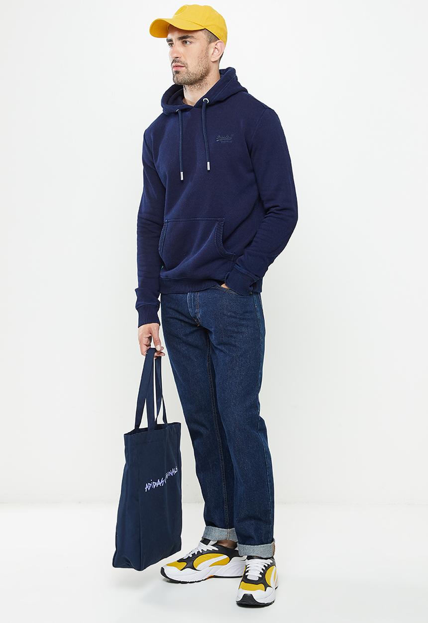 Superdry. - Vintage logo emb hood - dark indigo