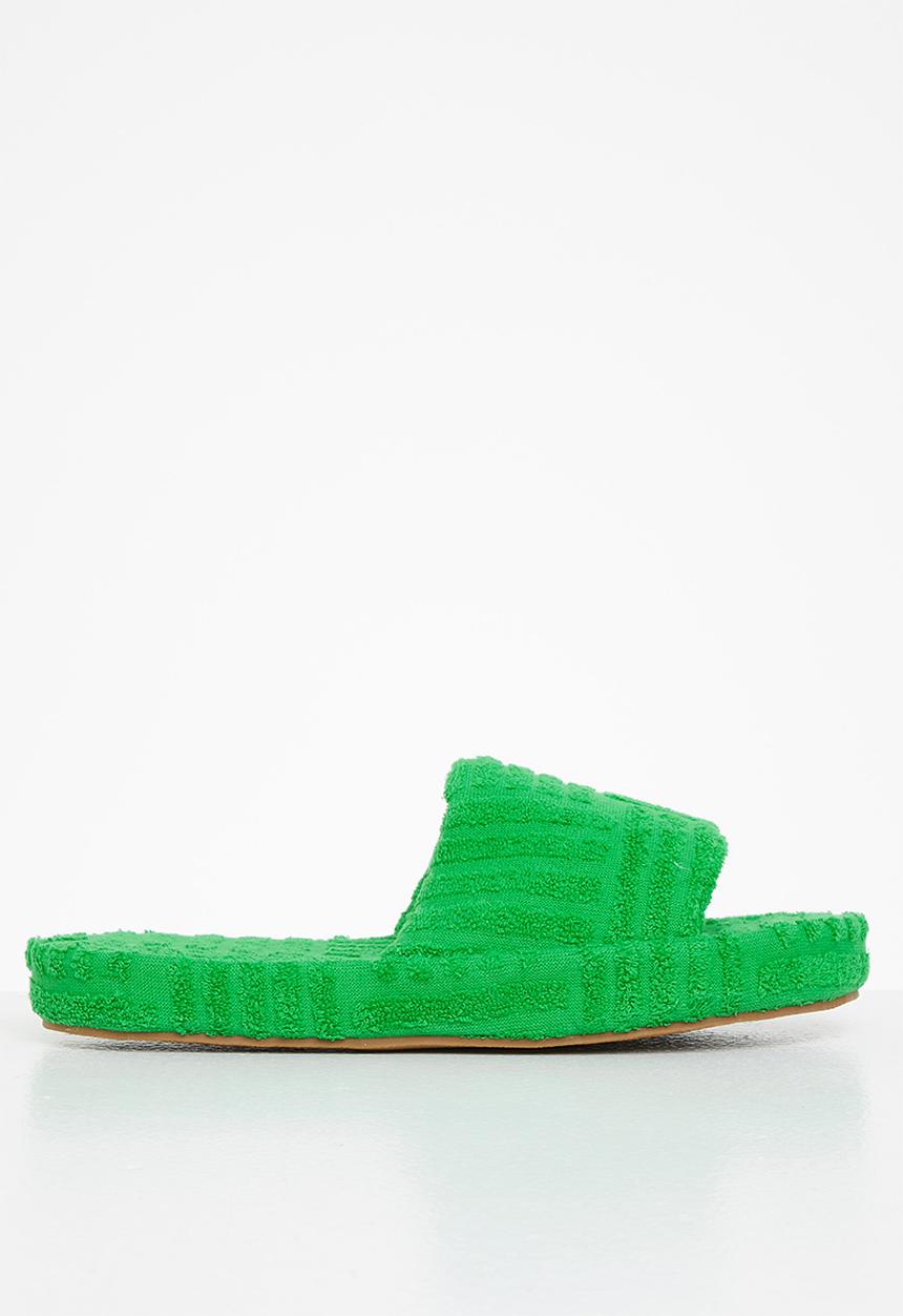 Public Desire - Juicy terry towelling slider - green
