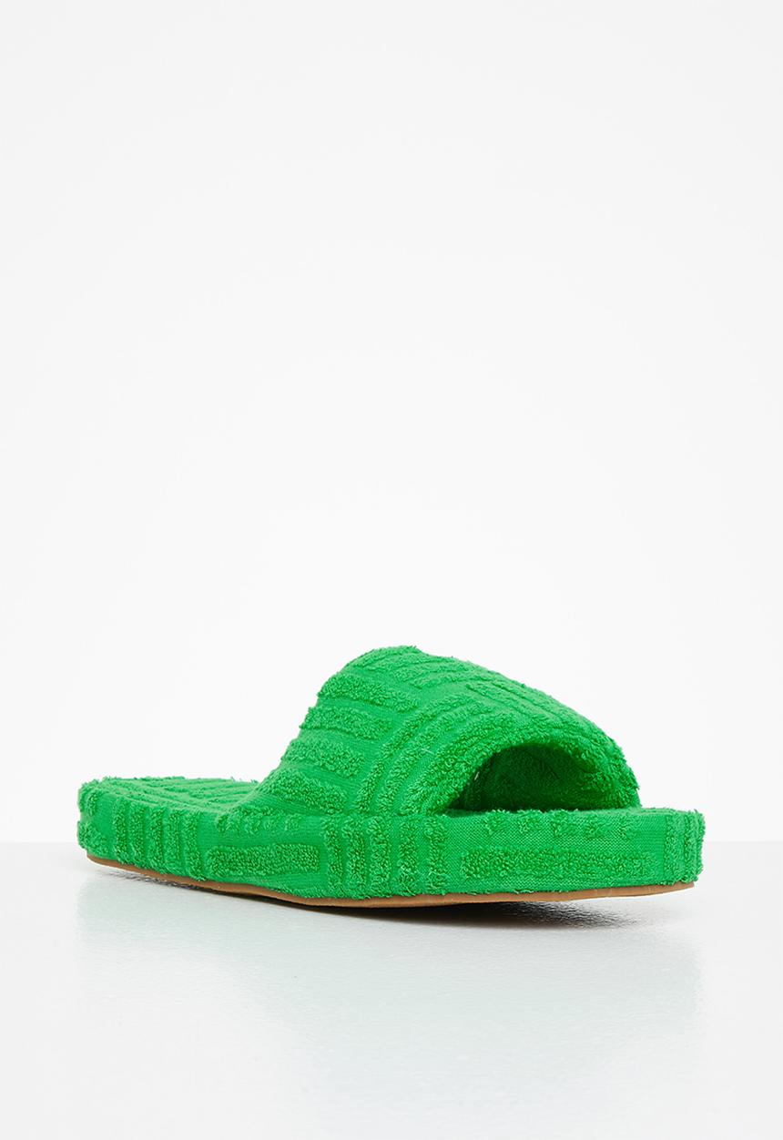 Public Desire - Juicy terry towelling slider - green