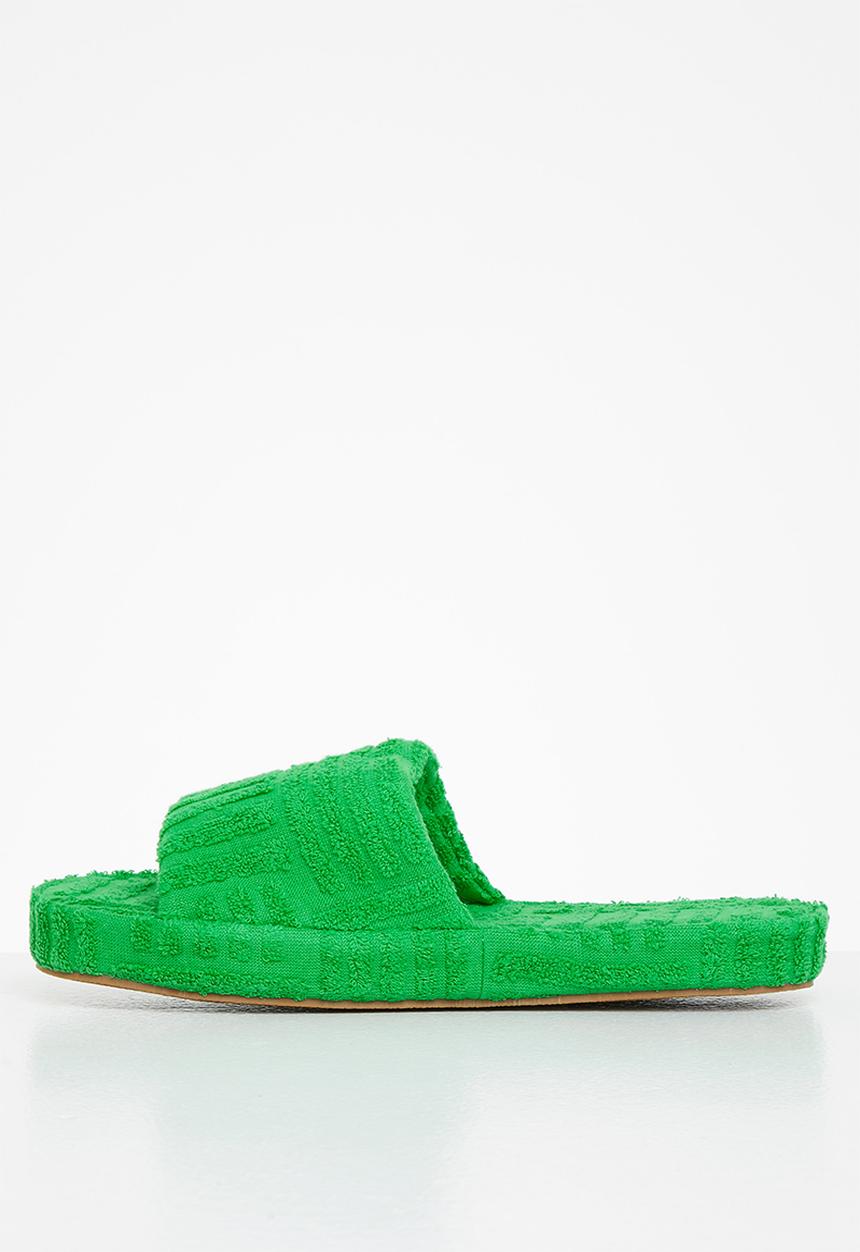 Public Desire - Juicy terry towelling slider - green
