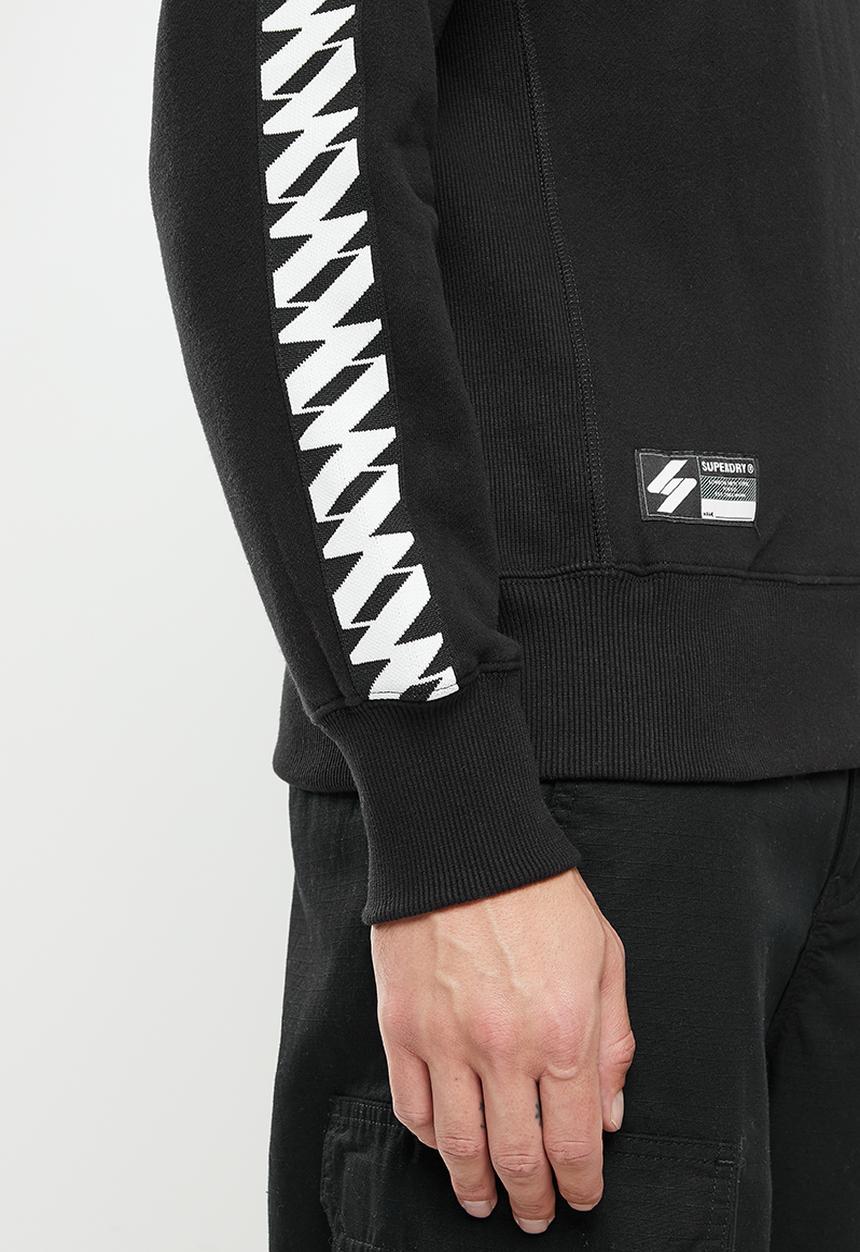Superdry. - Superdry code logo tape crew - black