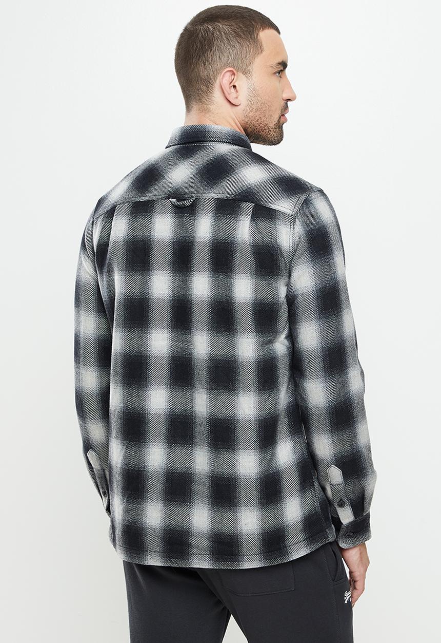 Superdry. - Wool miller overshirt - black onyx check