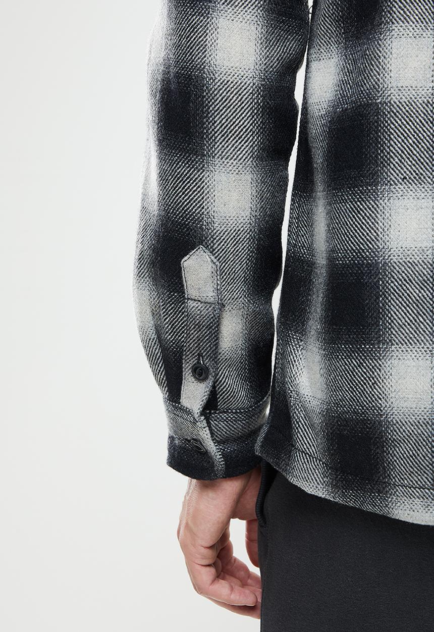 Superdry. - Wool miller overshirt - black onyx check