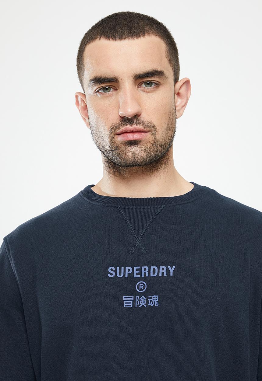 Superdry. - Corporate logo crew - eclipse navy