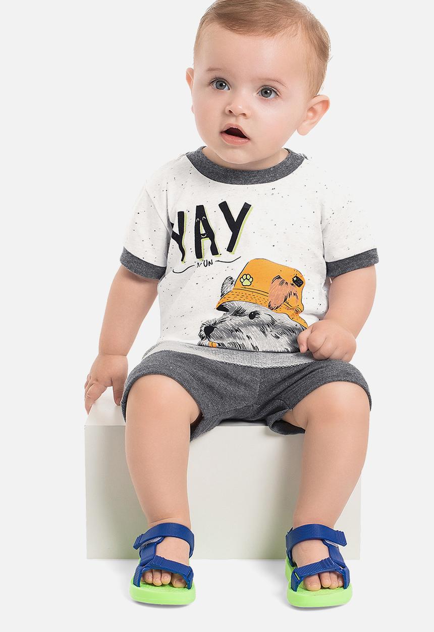 Quimby - T-shirt and sweat bermuda - white