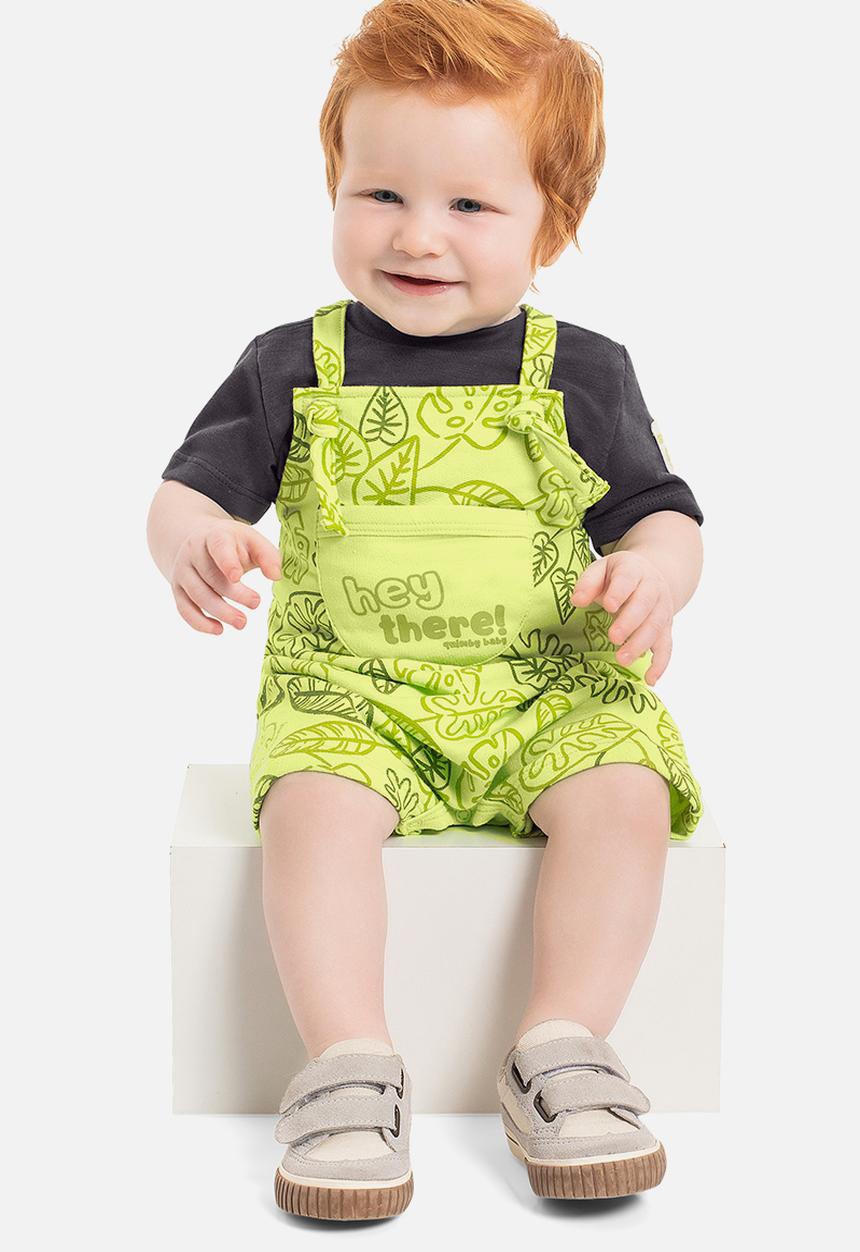 Quimby - Overalls and jersey T-shirt - yellow