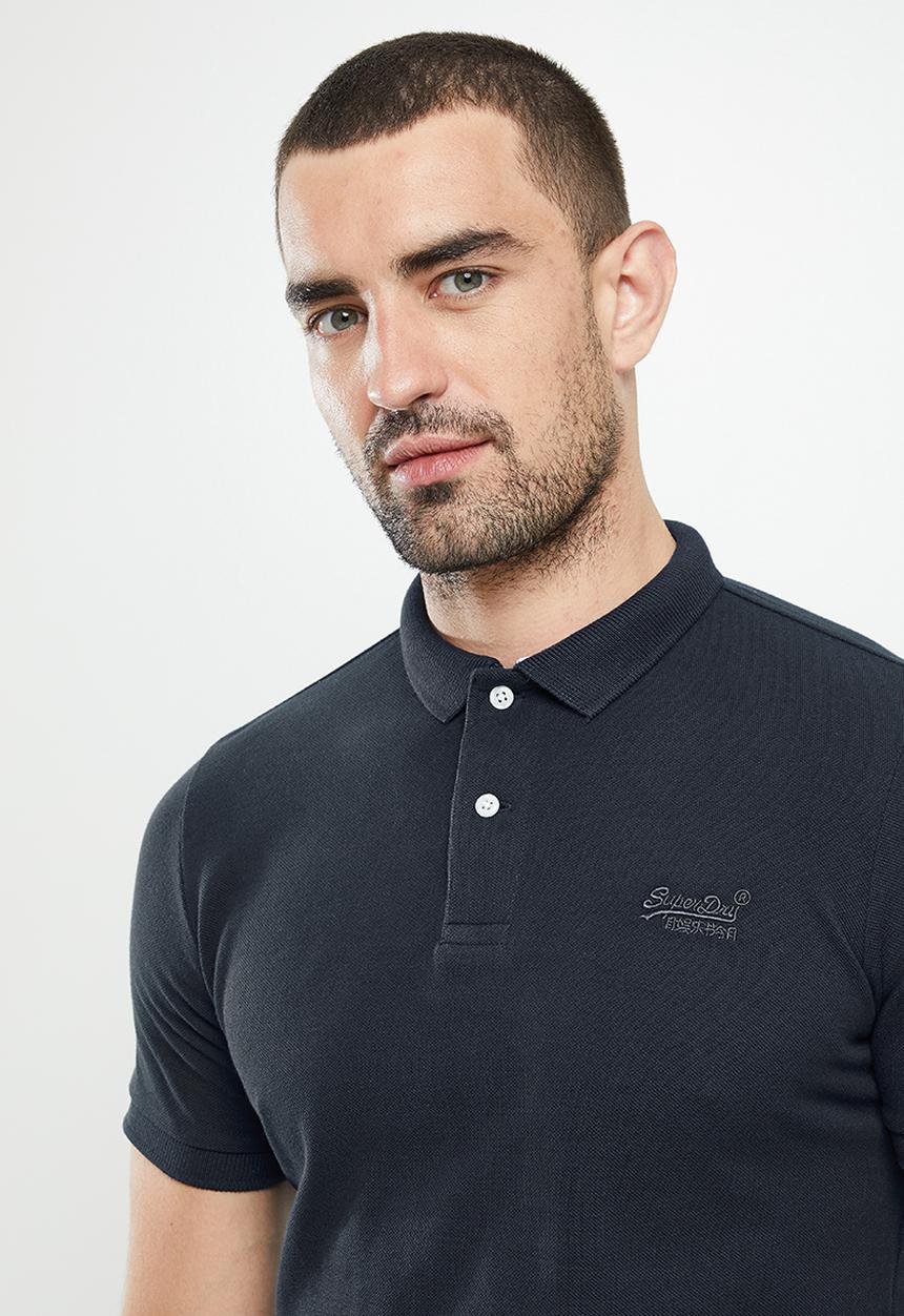 Superdry. - Classic short sleeve polo - eclipse navy
