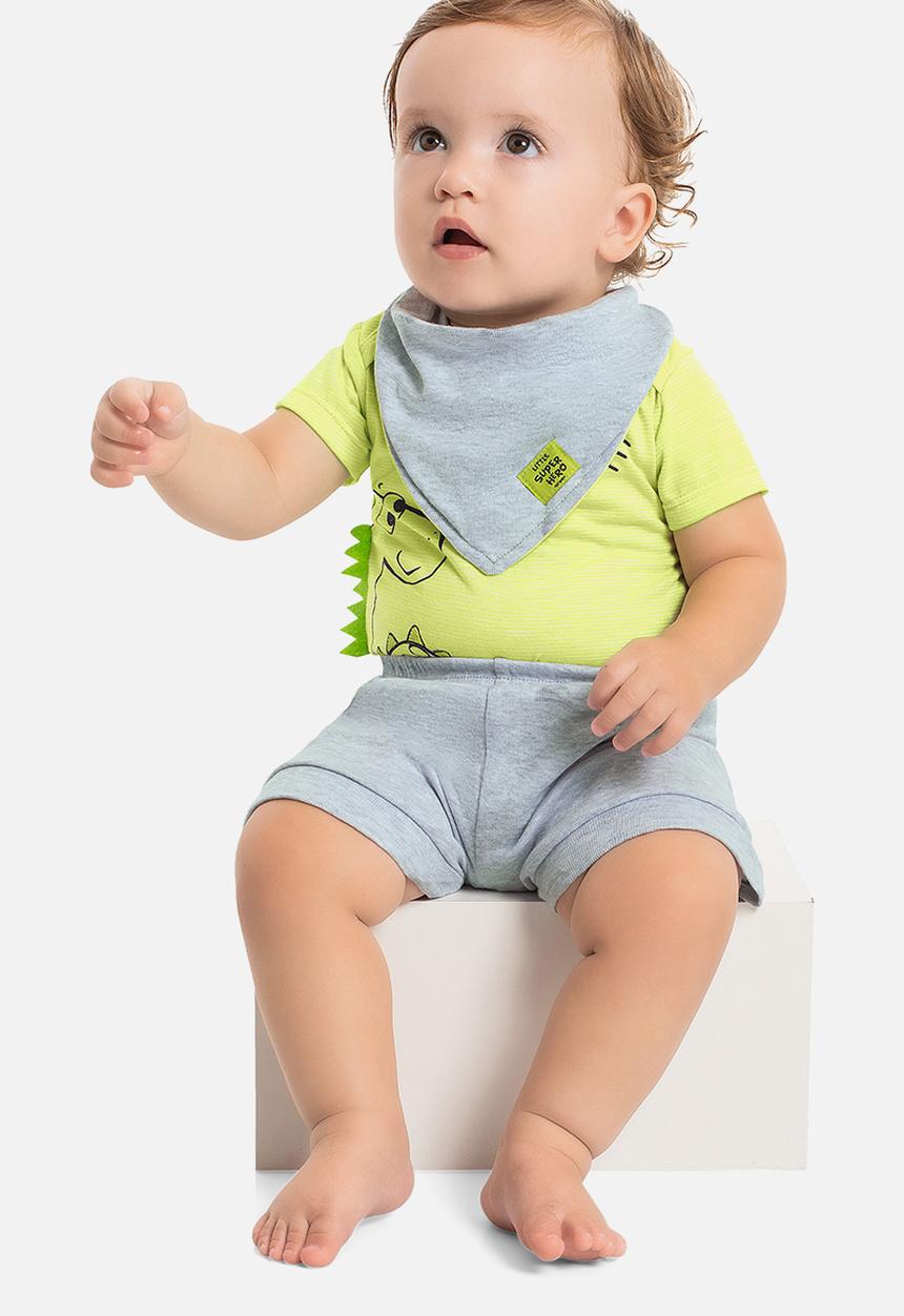 Quimby - Bodysuit, shorts and bib set - yellow