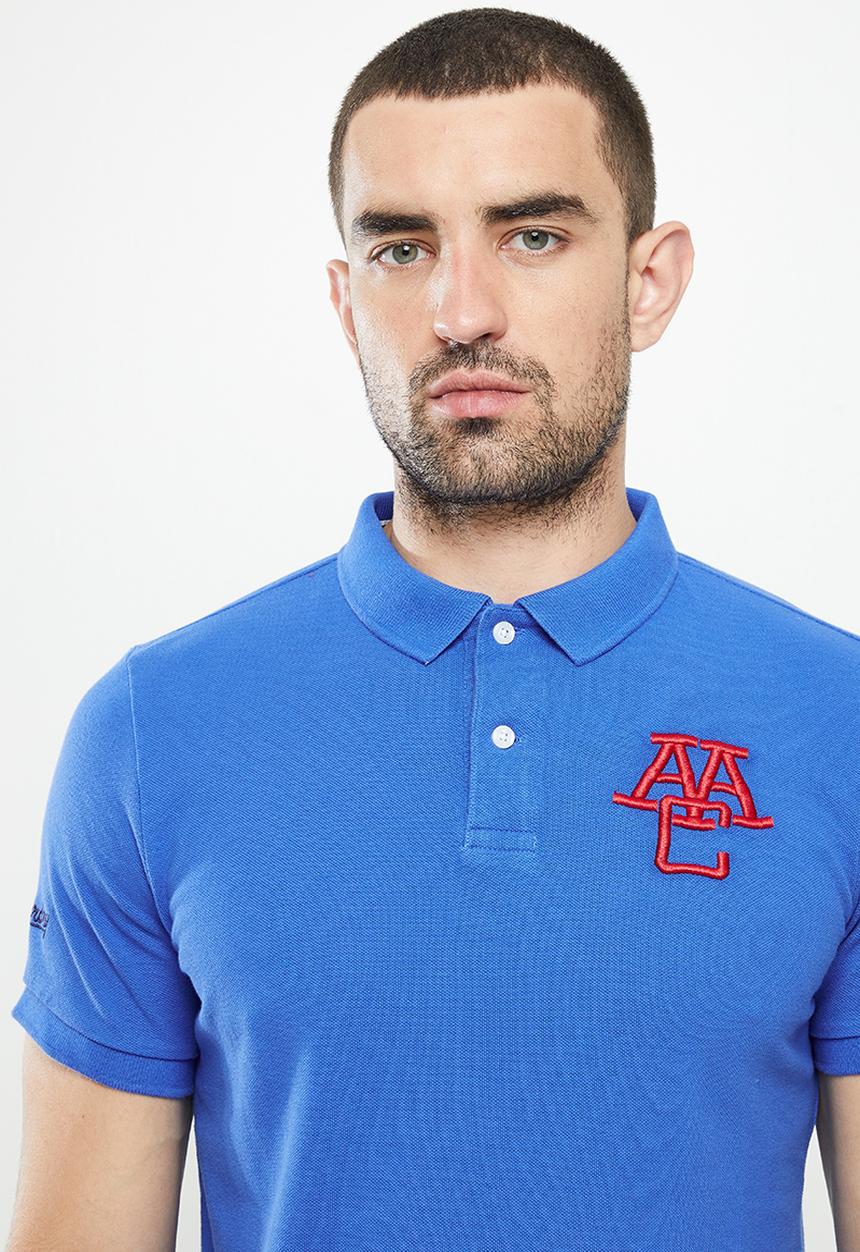 Superdry. - Superstate short sleeve polo - eagle blue
