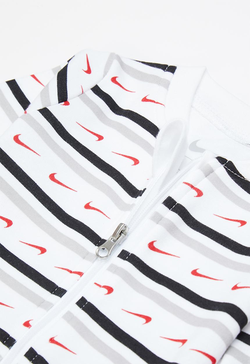 Nike - Swoosh stripe footed coverall - white & black
