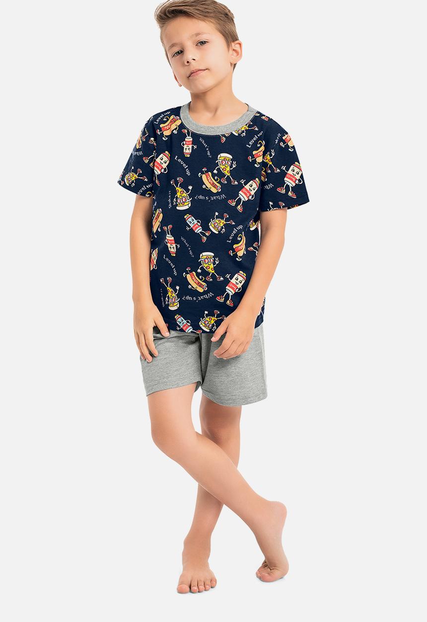 Quimby - Tee and bermuda pajama set - dark blue