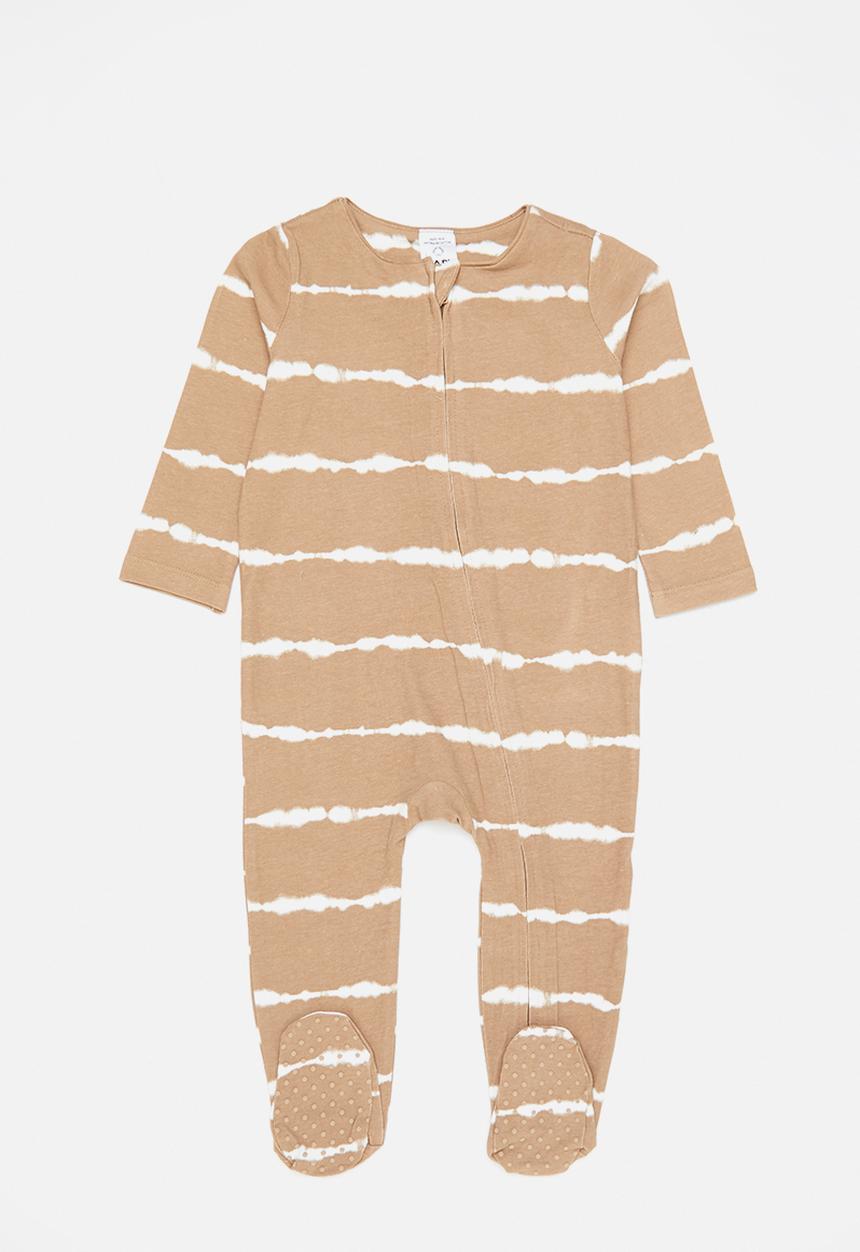 Cotton On - 2 pack long sleeve zip romper -  stone & taupe brown