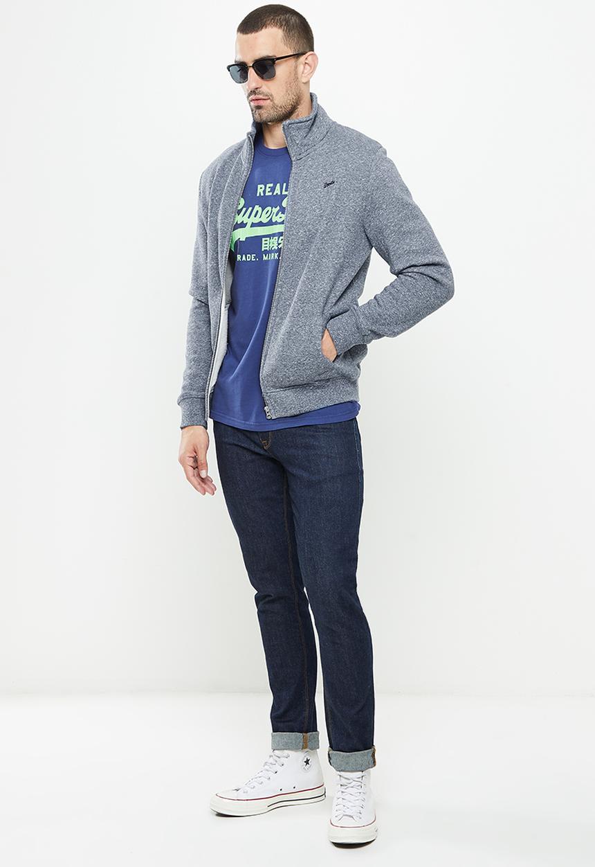 Superdry. - Vintage logo  zip track - tois blue grit