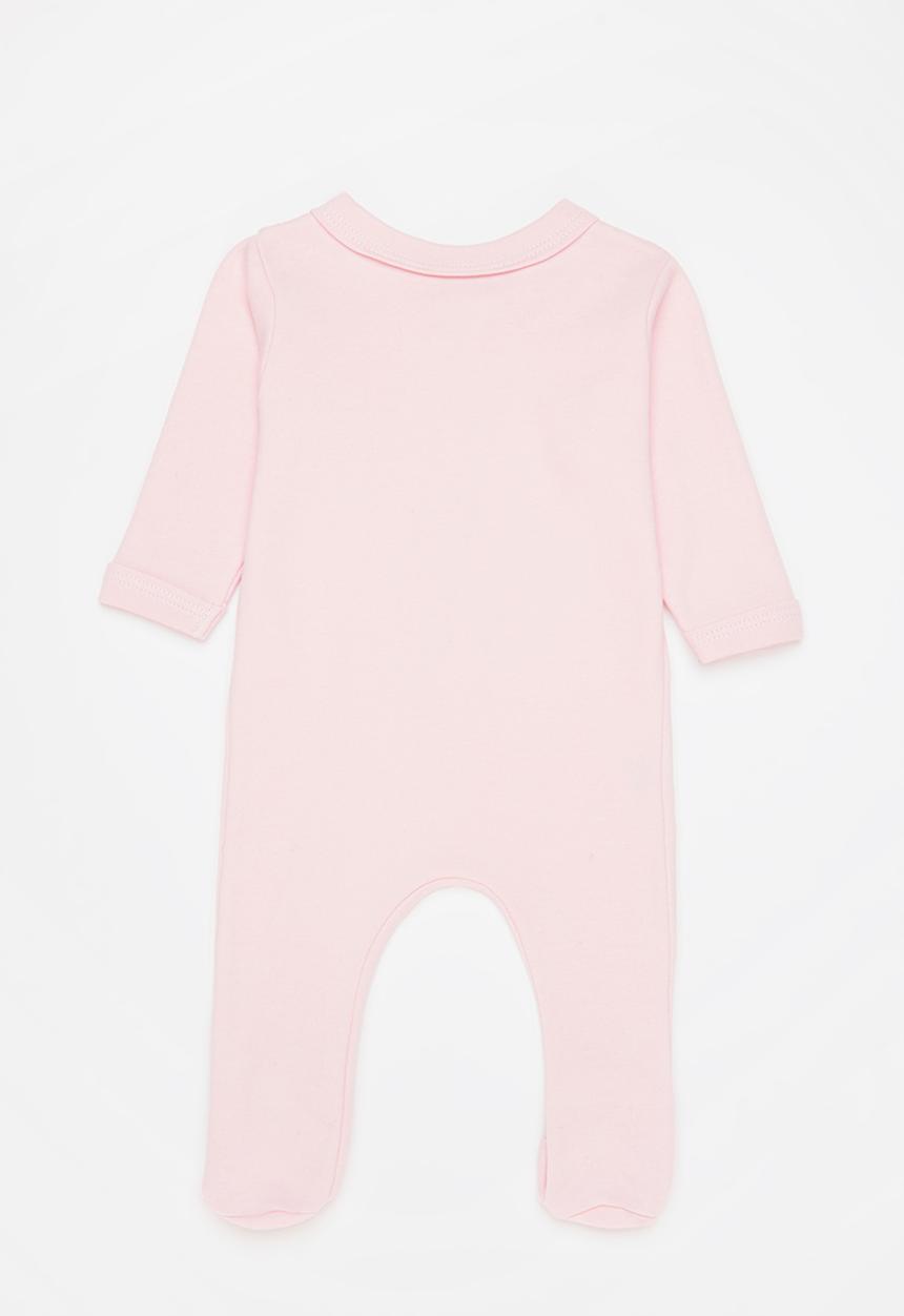 Little Lumps - Peeping bunnies zip babygro - pink