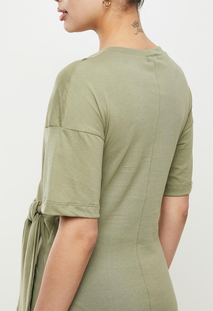 edit Maternity - Maternity knot front column dress - fatigue