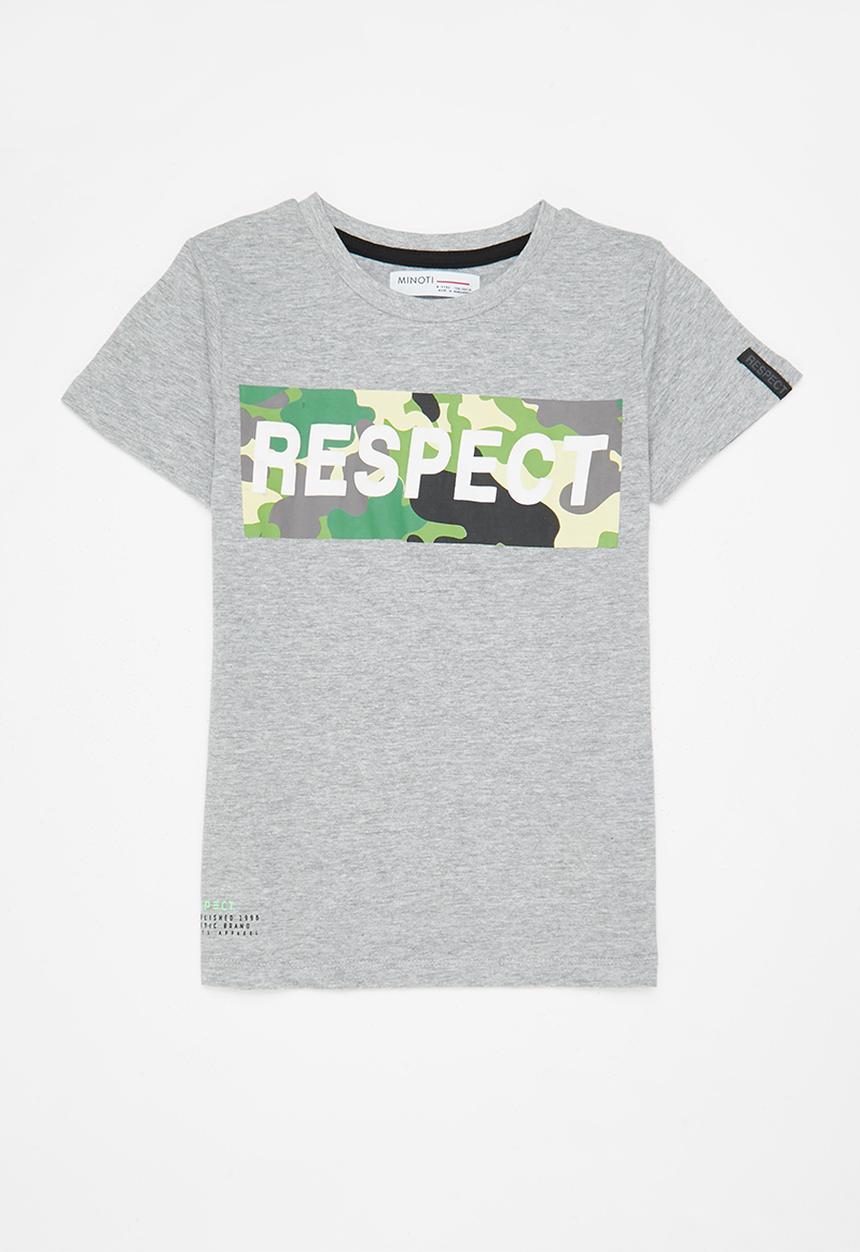 MINOTI - Teen boys respect T-shirt - grey 