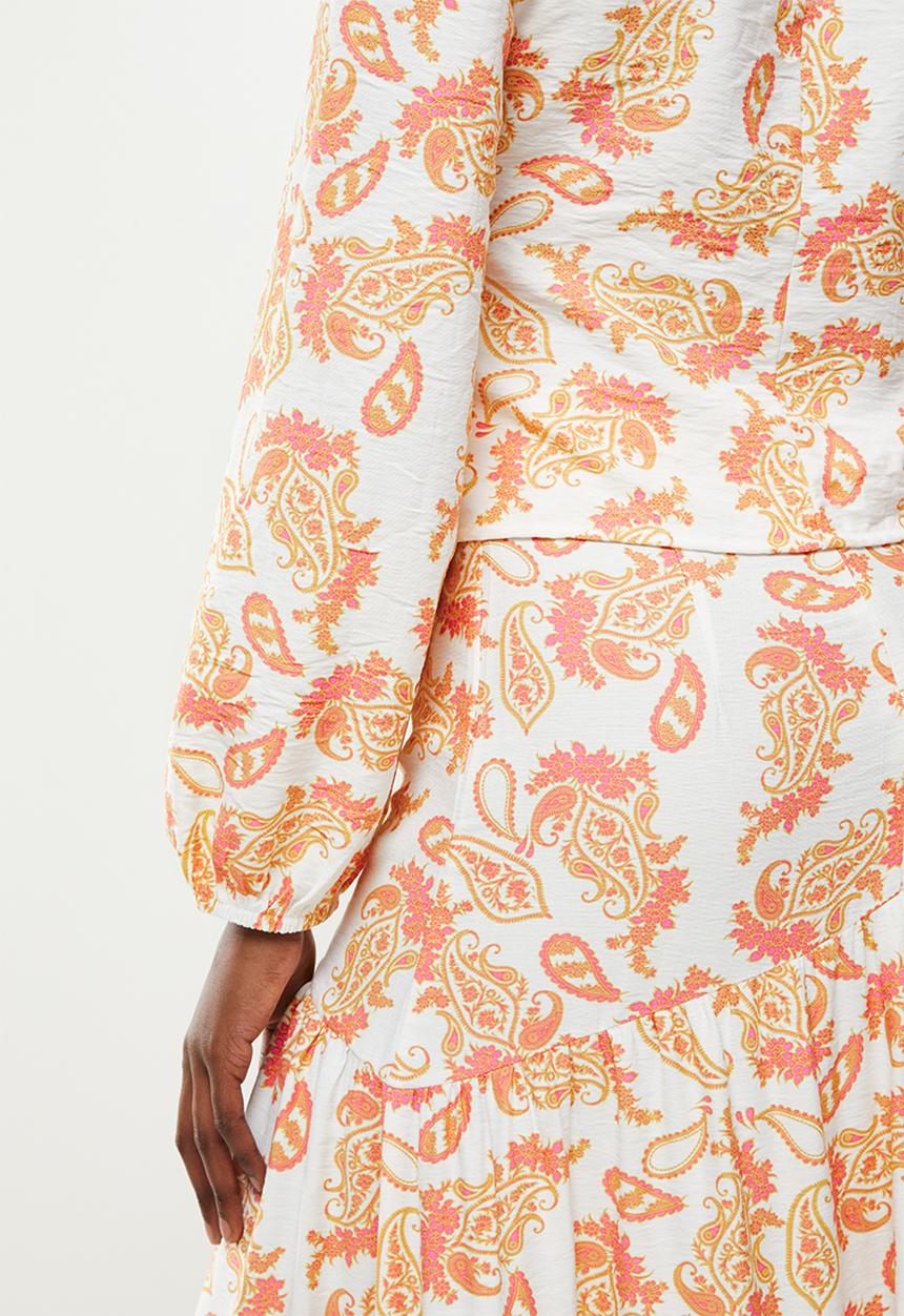 Glamorous - Paisley print button down corset blouse - multi