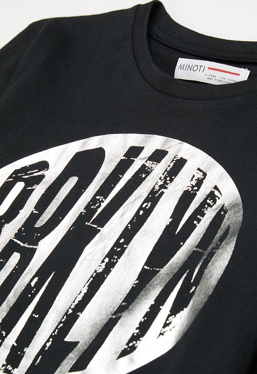 MINOTI - Teen boys basic brklyn graphic crew tee - black 
