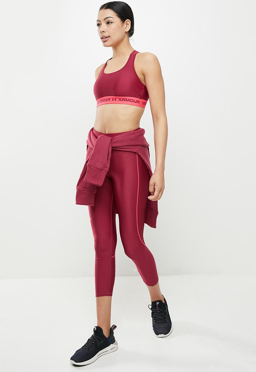 Under Armour - Crossback mid bra - black rose & penta pink