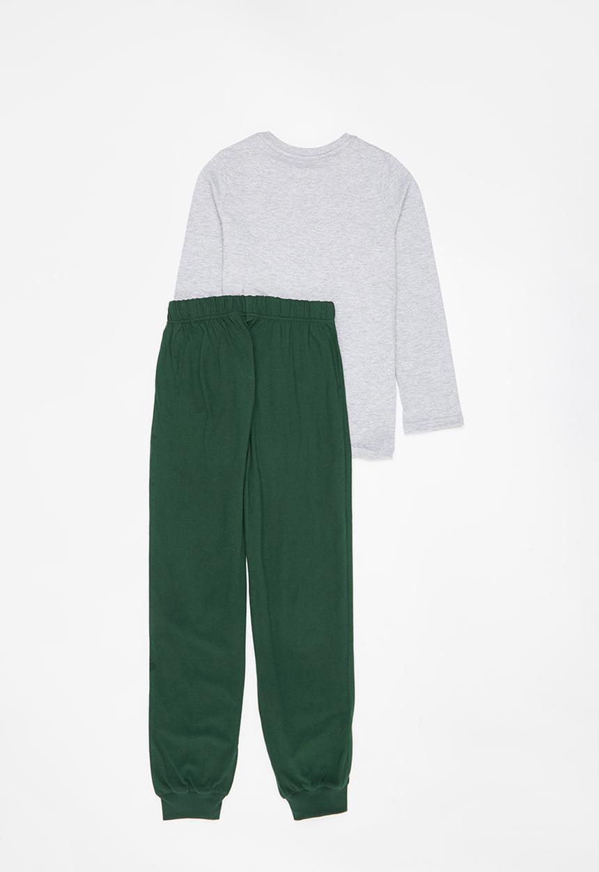 Rebel Republic - Boys top & pants pj set - grey & green