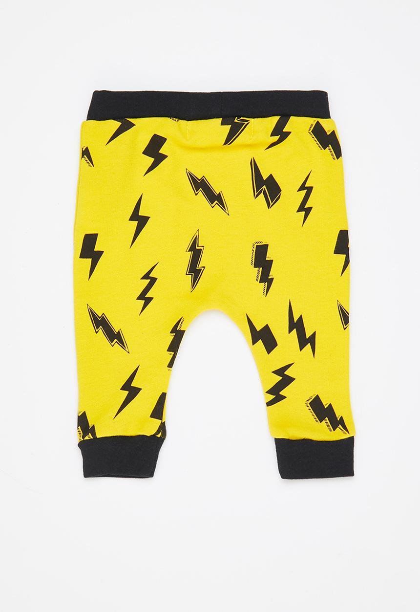 MINOTI - Baby cuff trousers - yellow & black 