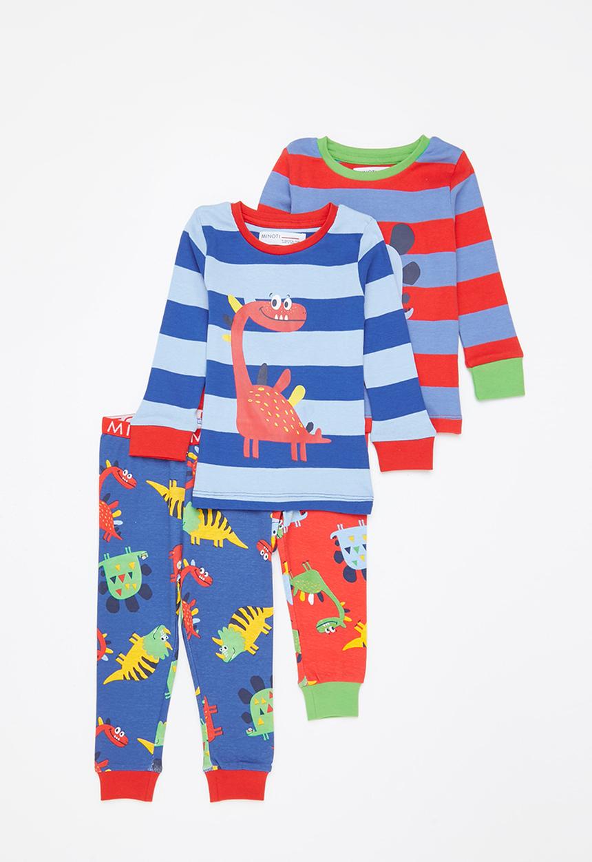 MINOTI - 2-pack dino stripe pyjama set - multi