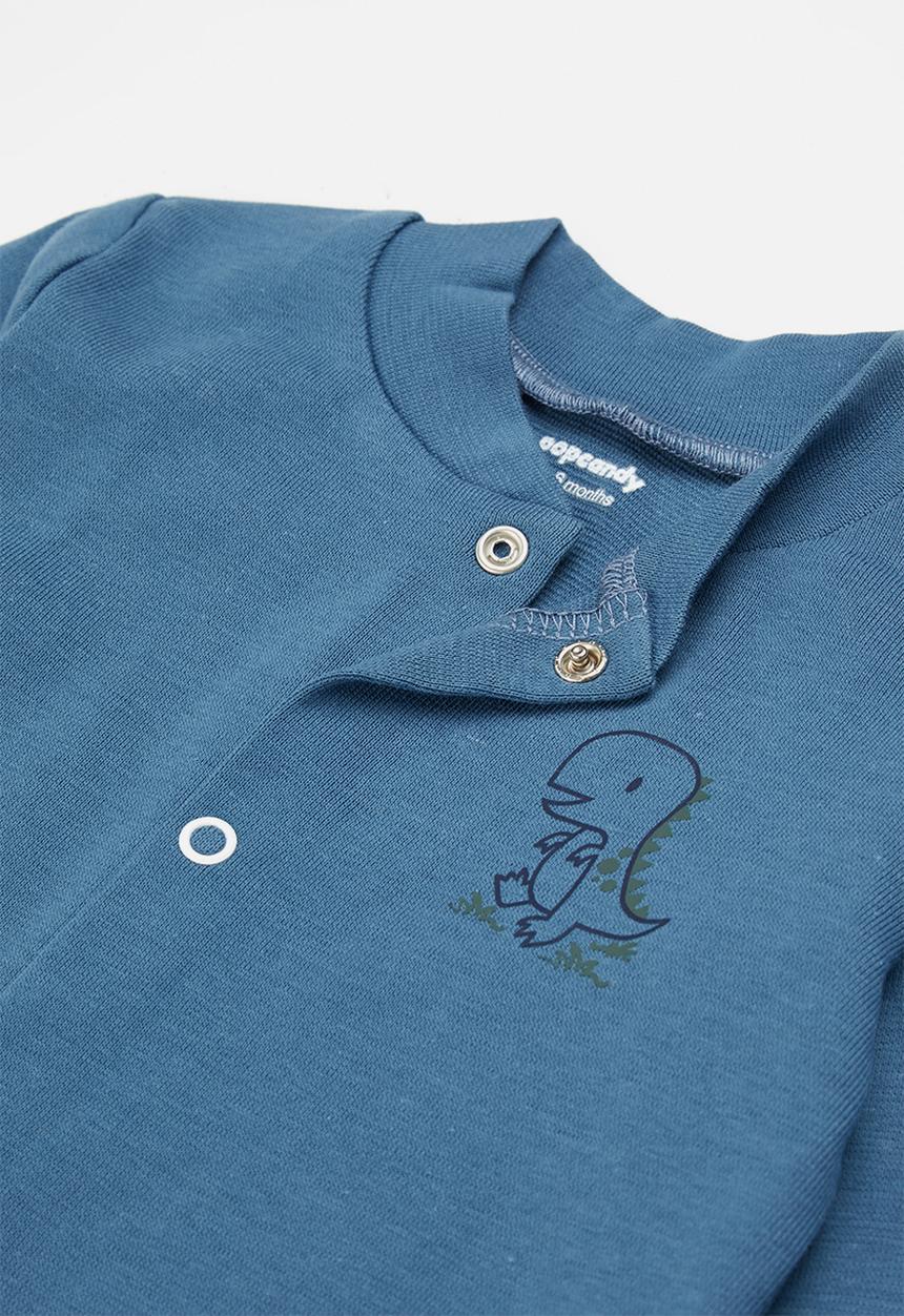Pop Candy - Boys 2 pack long sleeve sleepsuit - blue & navy