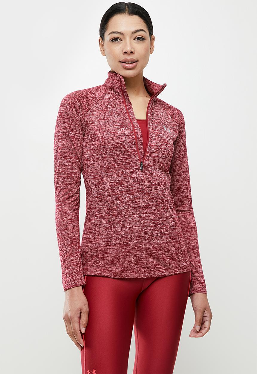 Under Armour - Tech 1/2 zip - twist - black rose/pink sands