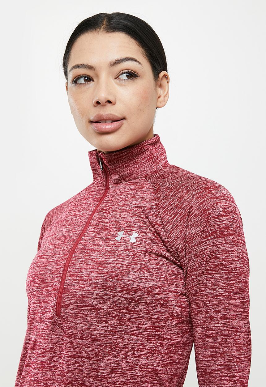 Under Armour - Tech 1/2 zip - twist - black rose/pink sands