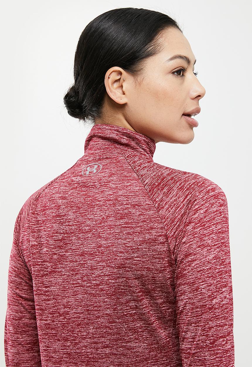 Under Armour - Tech 1/2 zip - twist - black rose/pink sands