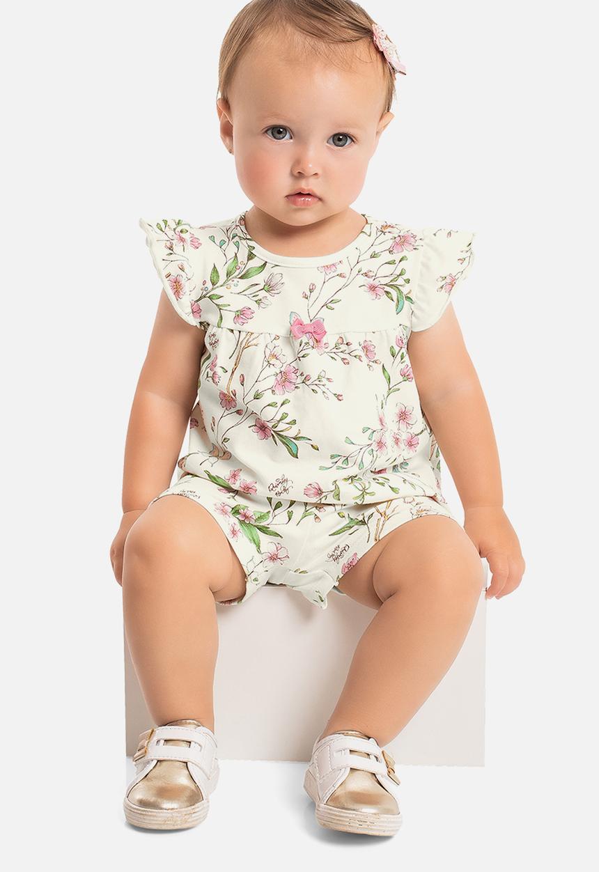 Quimby - Jersey blouse and shorts - off white