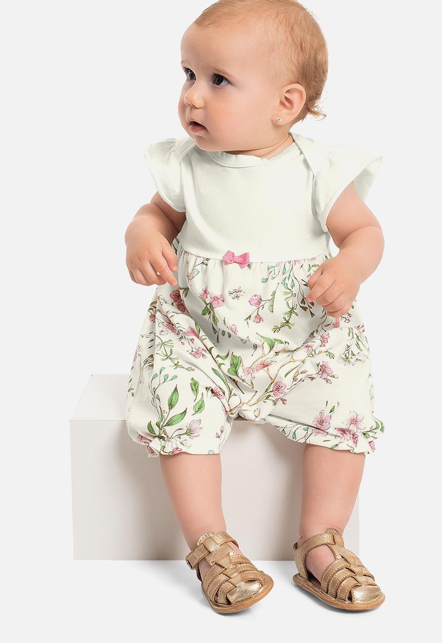 Quimby - Elastane jersey romper - off white