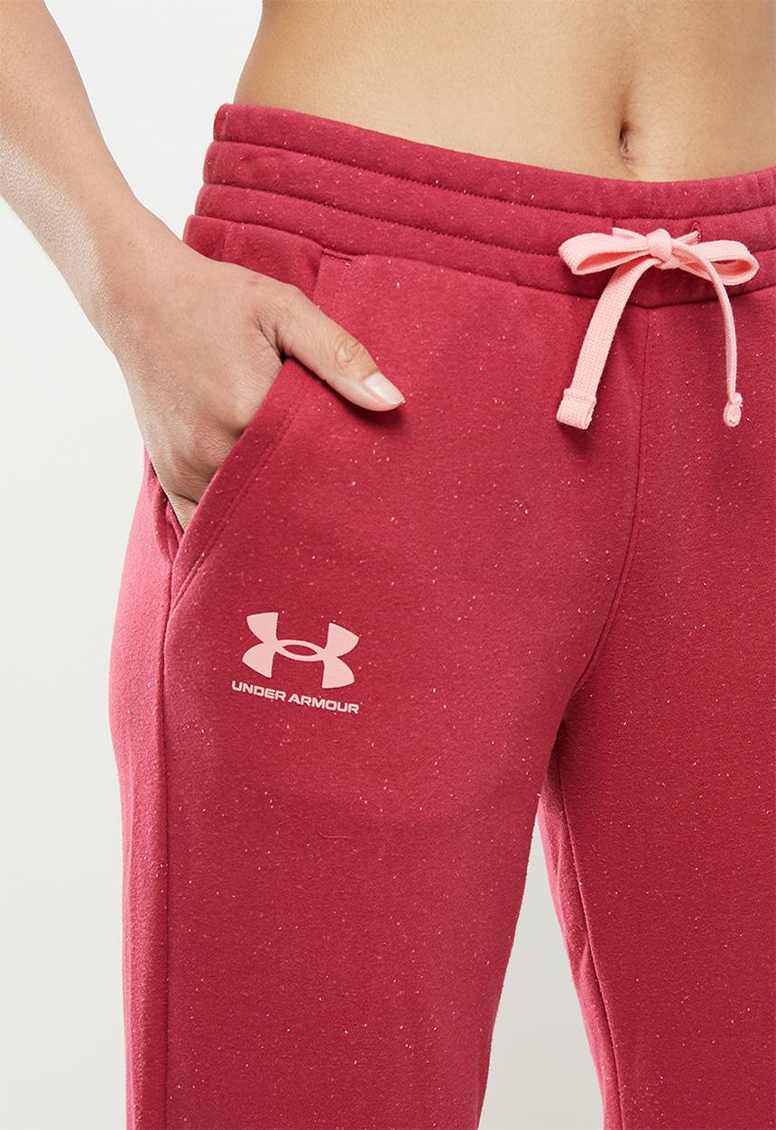 Under Armour - Rival fleece joggers - black rose & posh pink