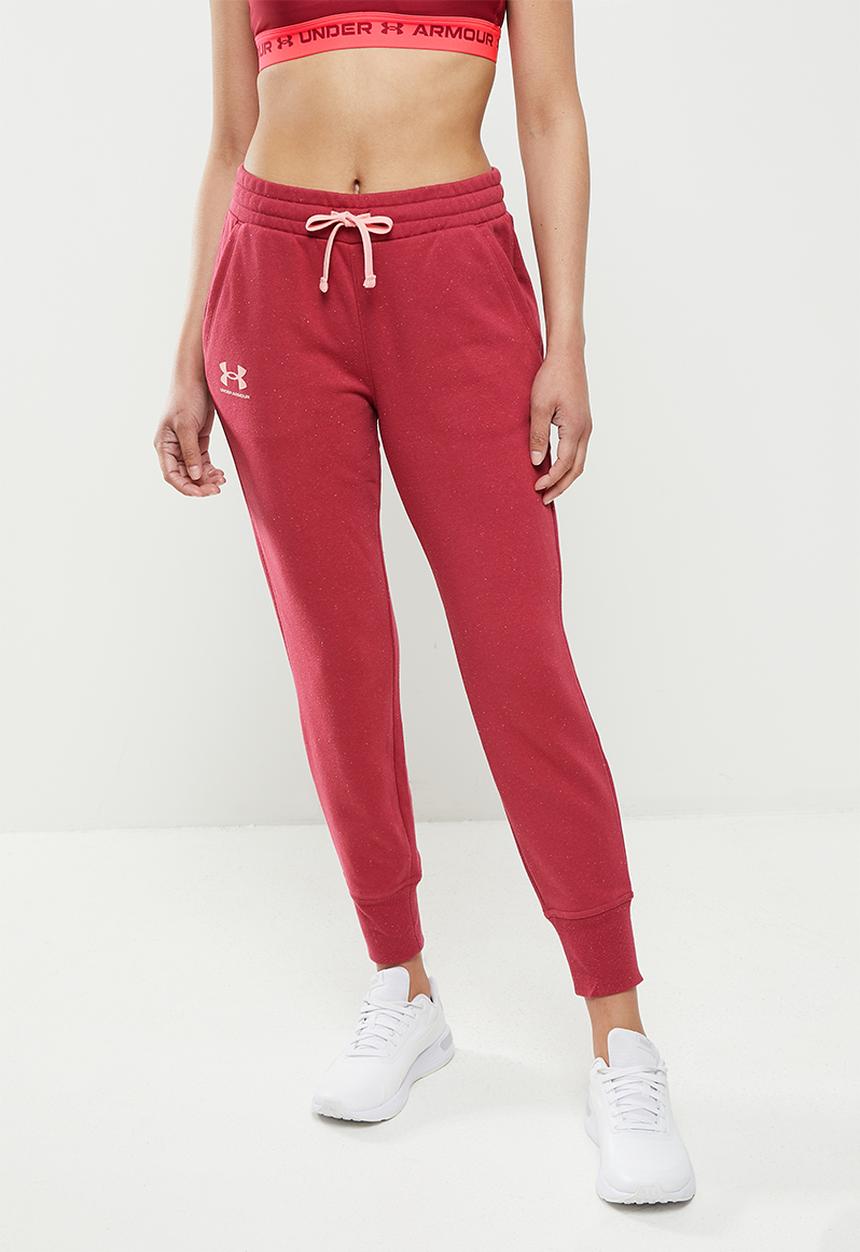 Under Armour - Rival fleece joggers - black rose & posh pink