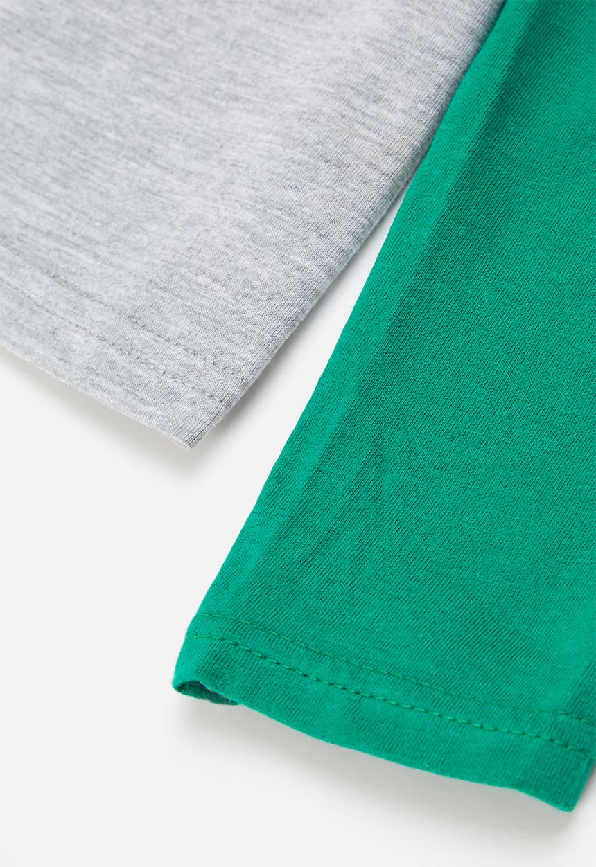Pop Candy - Graphic tee - light grey mel & teal