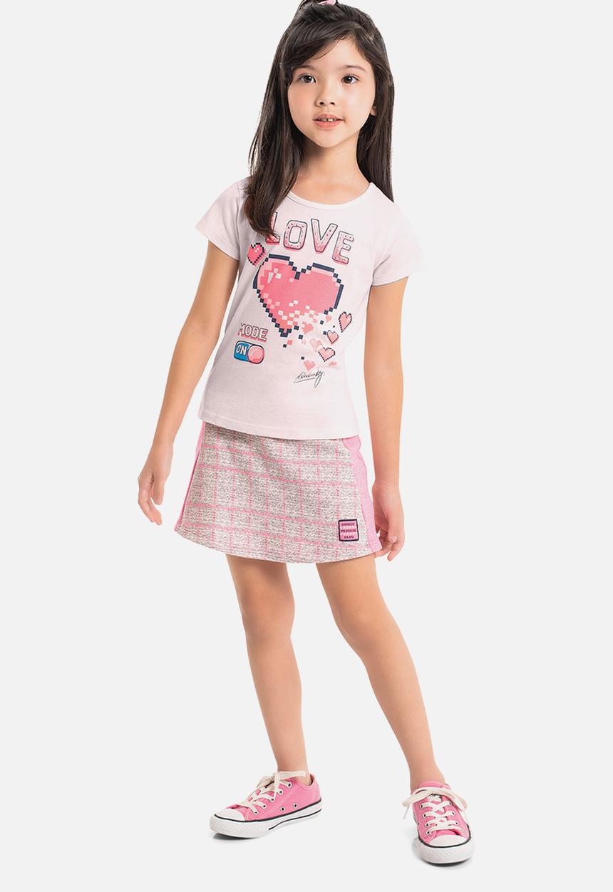 Quimby - Jersey blouse shorts-skirt - light pink