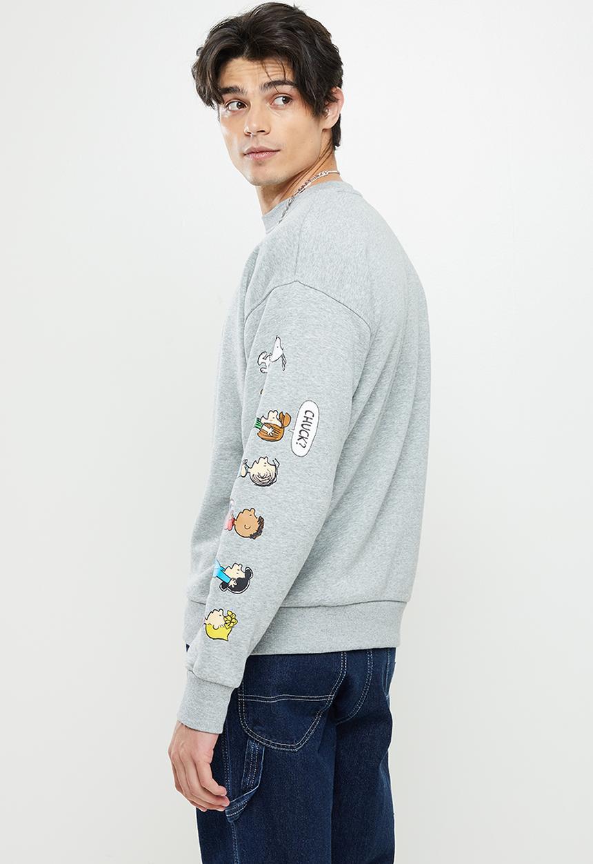 Converse - Converse x peanuts fleece crew - vintage grey heather