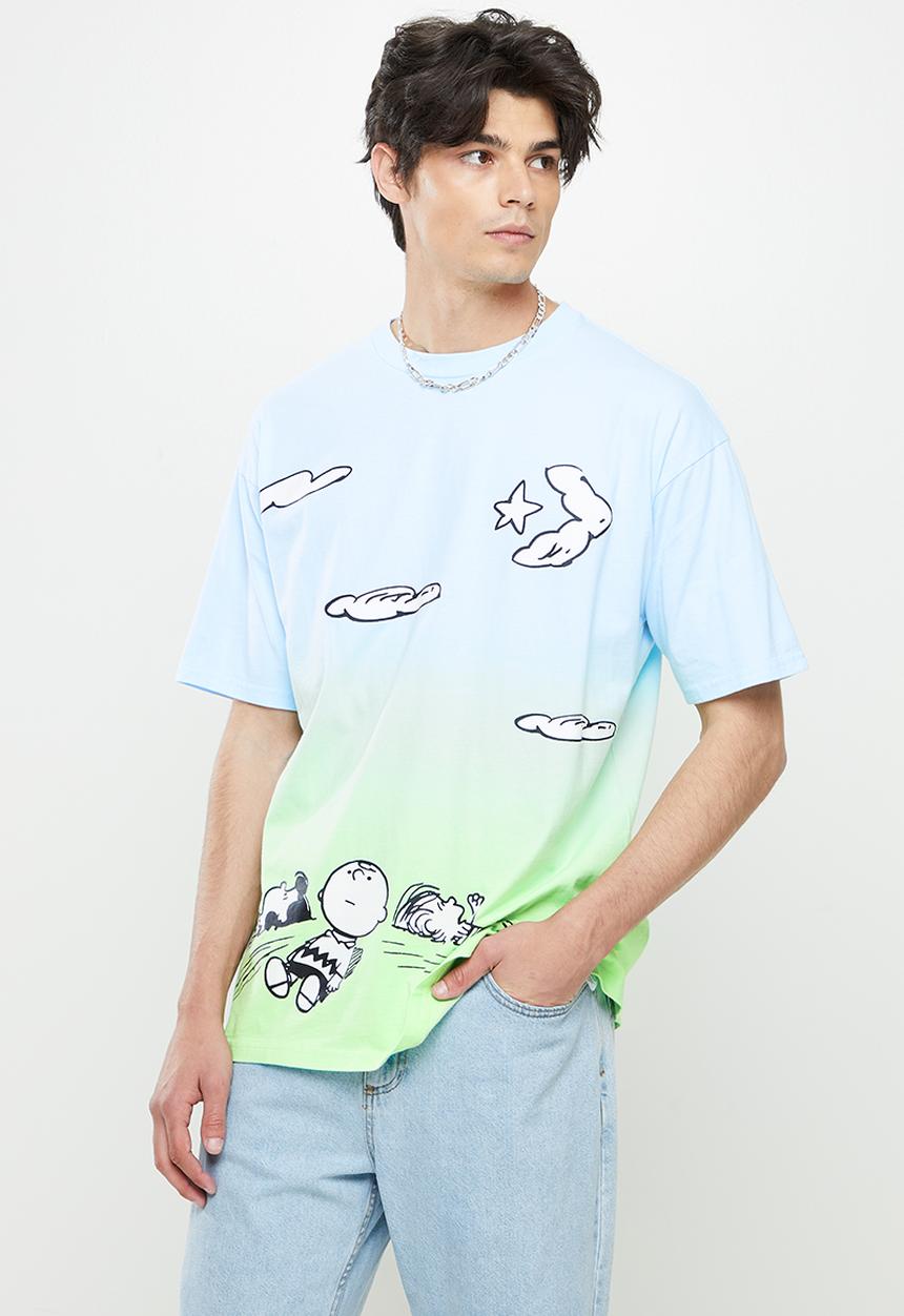 Converse - Converse x peanuts pocket T-shirt - chambray blue & lime rave