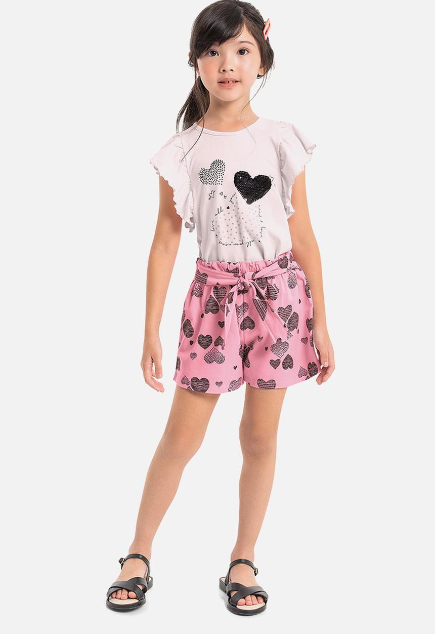Quimby - Jersey blouse and shorts - light pink